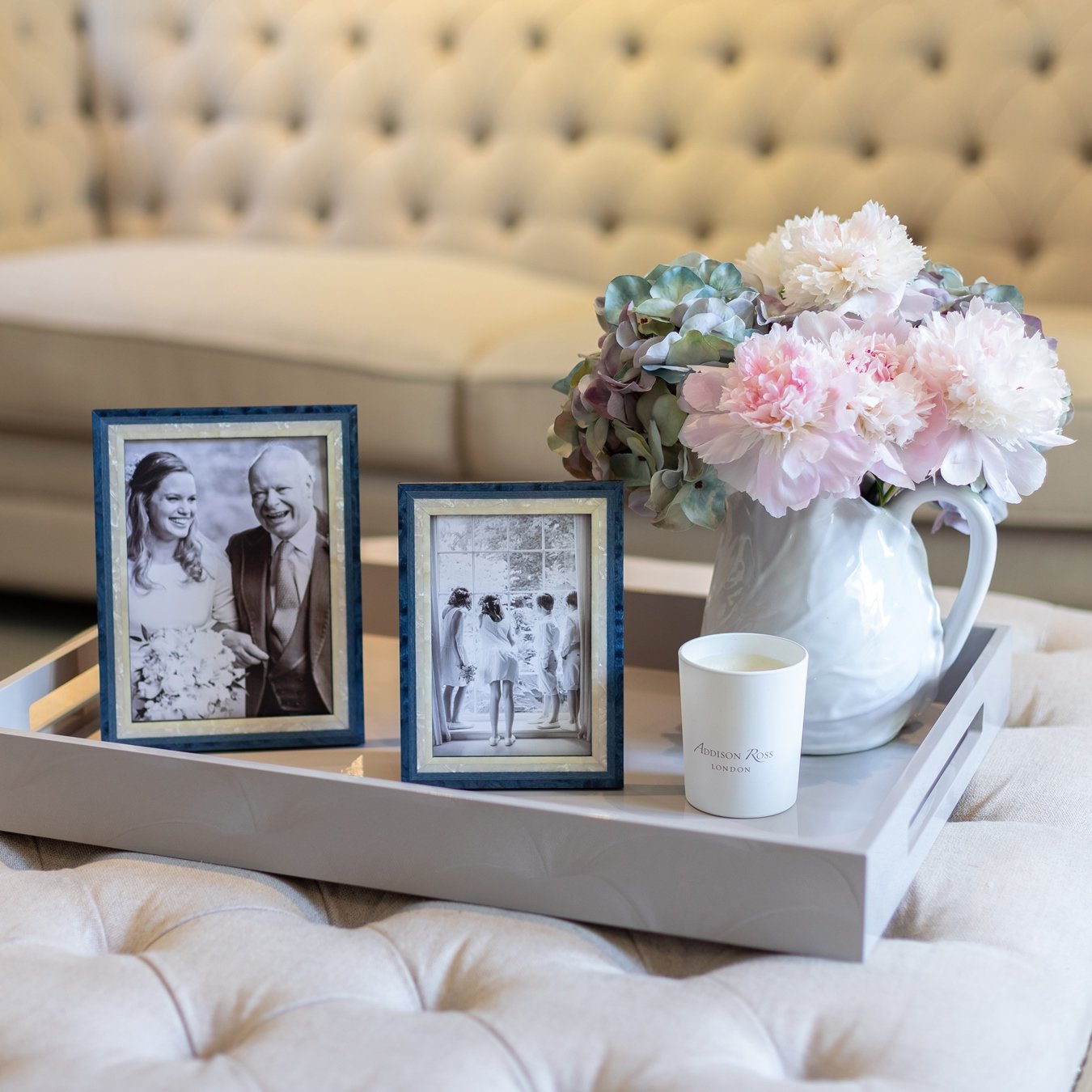 Blue Studio Mother of Pearl Marquetry Frame