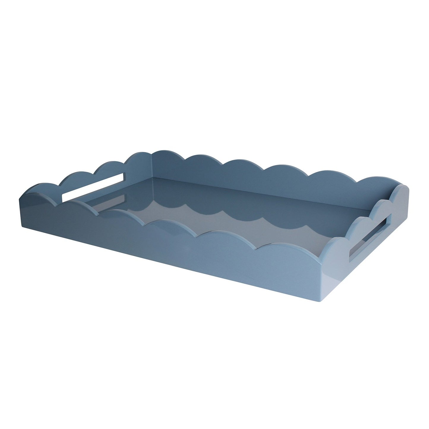 Blue Large Lacquered Scallop Ottoman Tray – Limited Edition