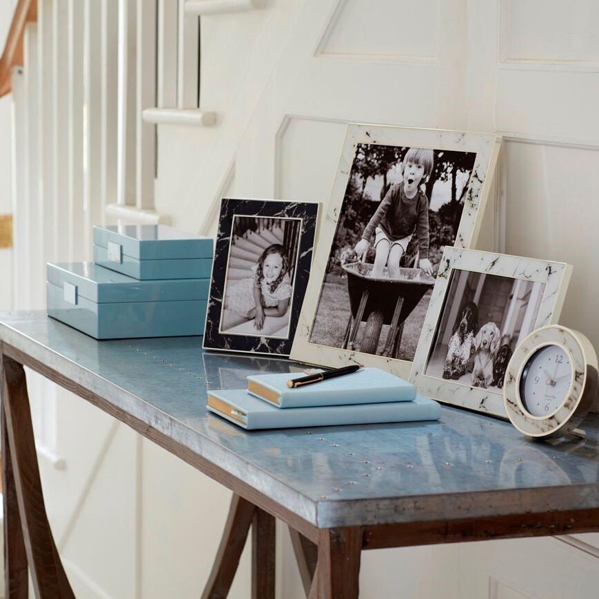 White Marble Square Alarm Clock
