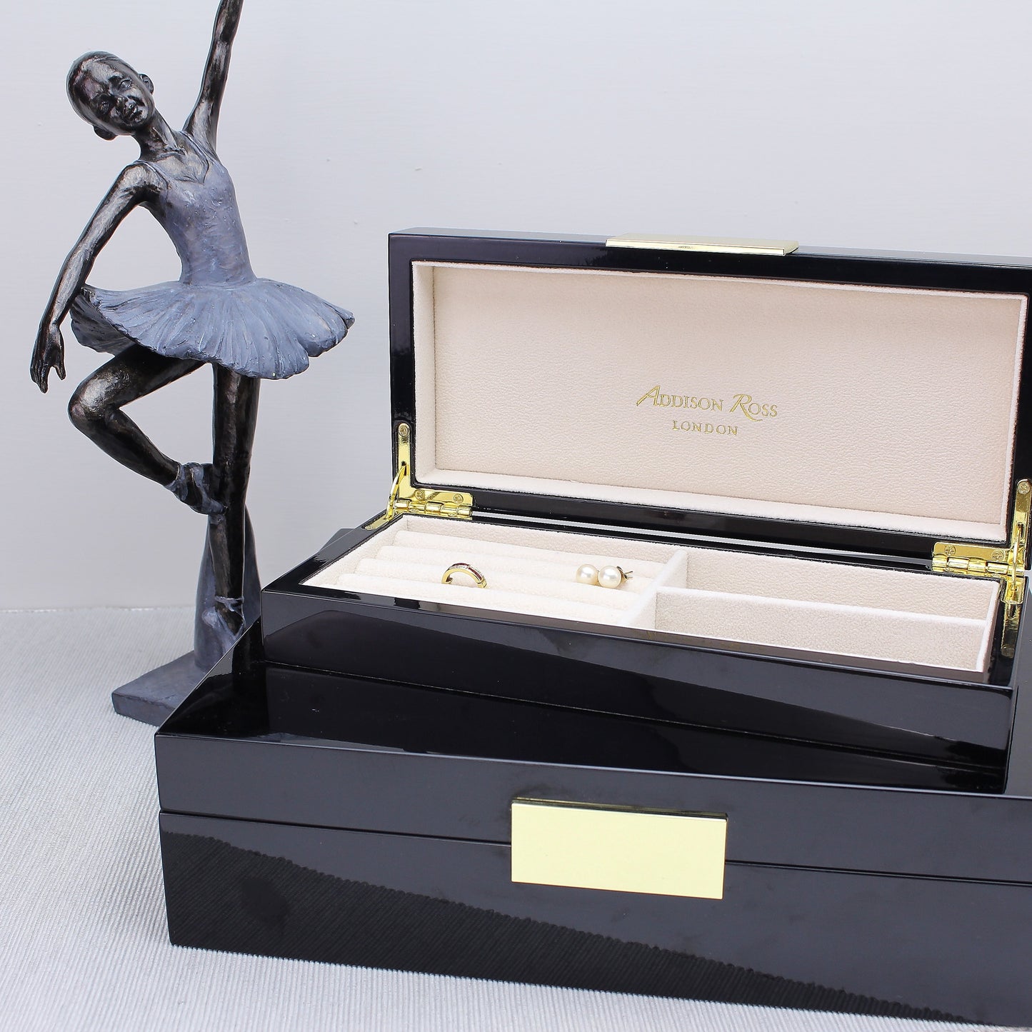 Black Lacquer Box With Gold