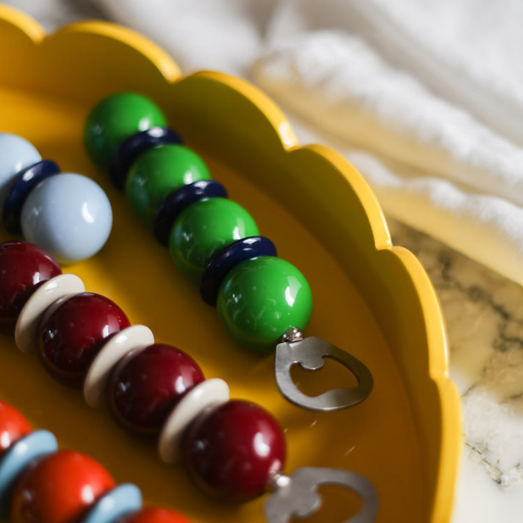 Leaf Green & Navy Bobbin Bottle Opener