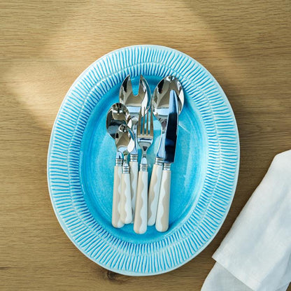Wave Cutlery - Cappuccino & White (16‑Piece Set)