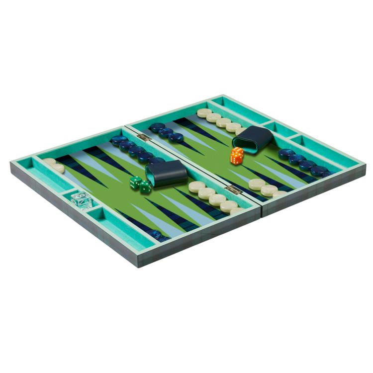 Lacquer Backgammon Set Tartan