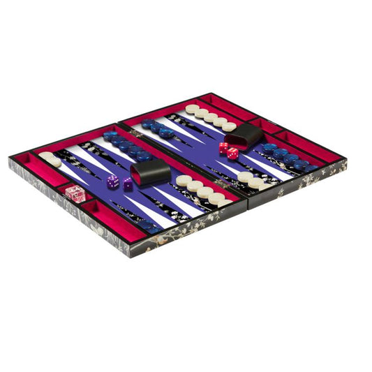 Lacquer Backgammon Set Black Chinoiserie