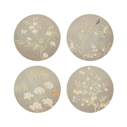 Chinoiserie Coaster Grey - Set of 4