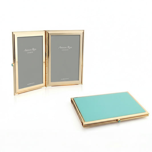 Turquoise Blue & Gold Travel Frame