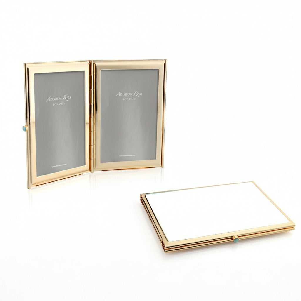 White & Gold Travel Frame
