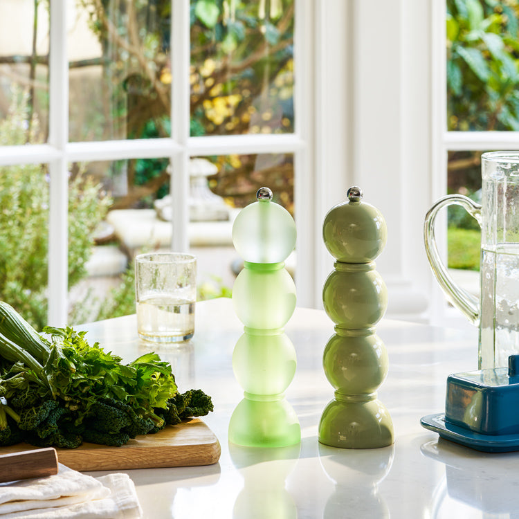 Green Frosty Bobbin Salt or Pepper Mill