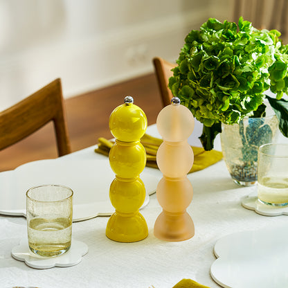 Amber Frosty Bobbin Salt or Pepper Mill