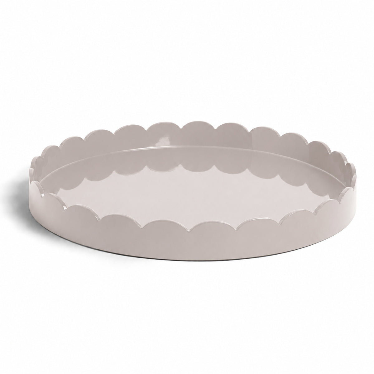 Cappuccino Round Large Lacquered Scallop Tray