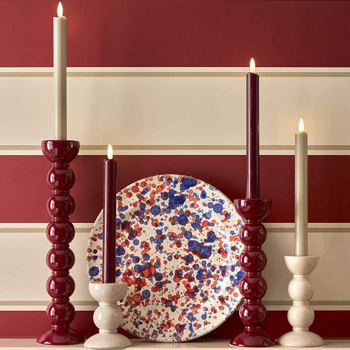 White Wax LED Candles - Set of 2
