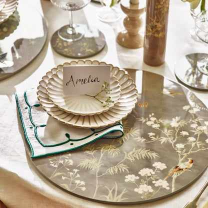 Chinoiserie Coaster Grey - Set of 4