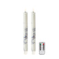 White Wax Chinoiserie LED Candles - Set of 2