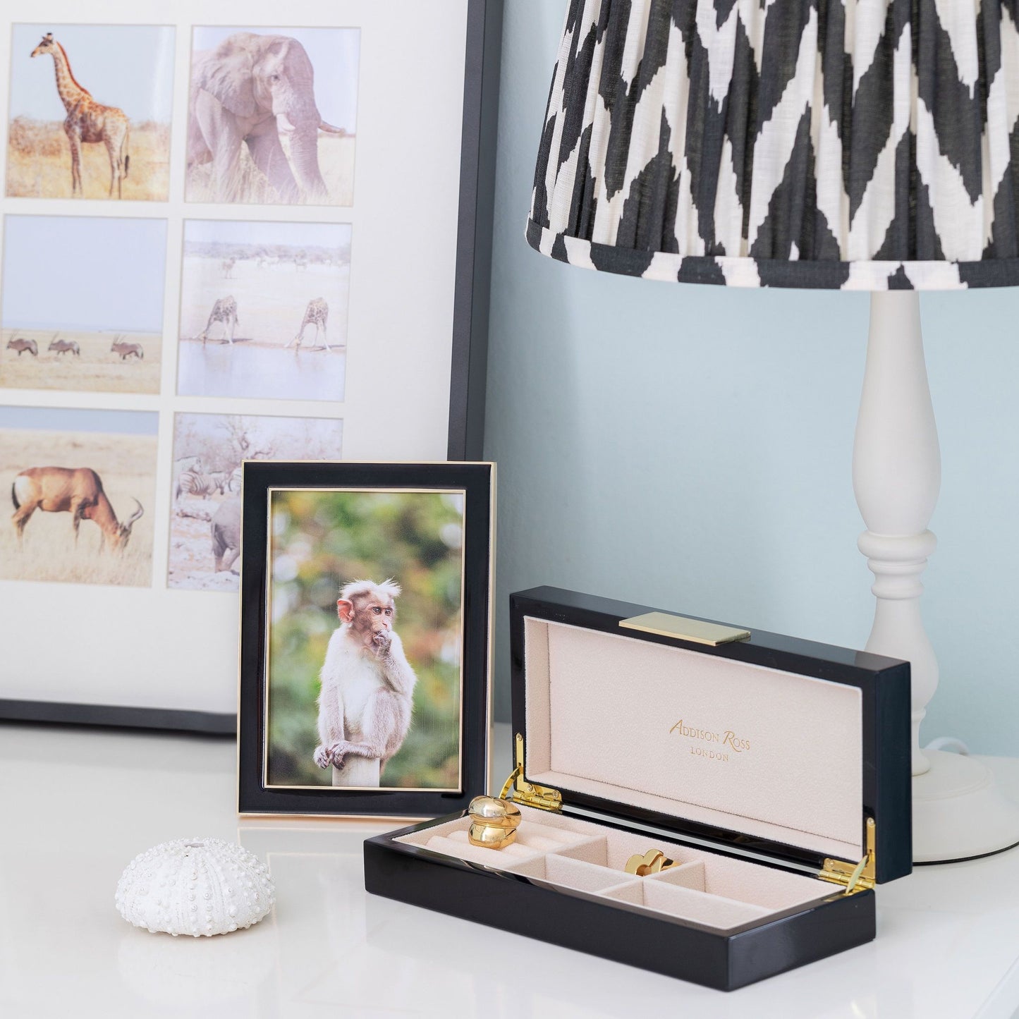 Black Enamel & Gold Frame