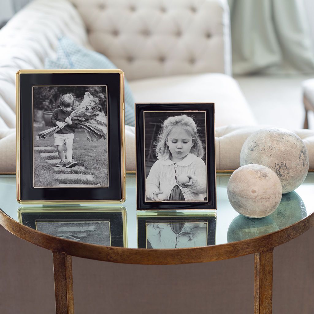 Black Enamel & Gold Frame