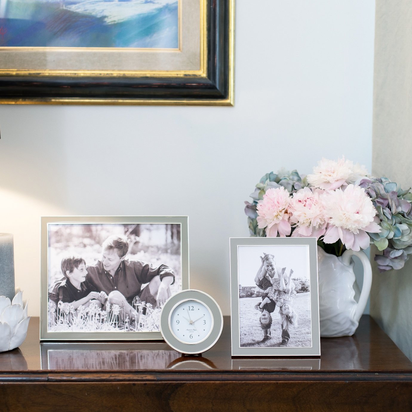 Chiffon Enamel & Silver Frame