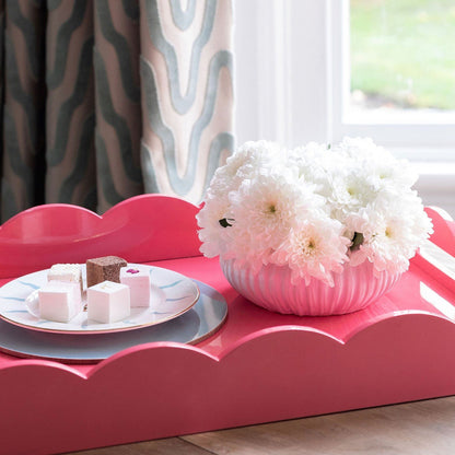 Pink Medium Lacquered Scallop Serving Tray