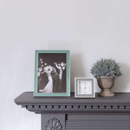Grey Shagreen Square Alarm Clock