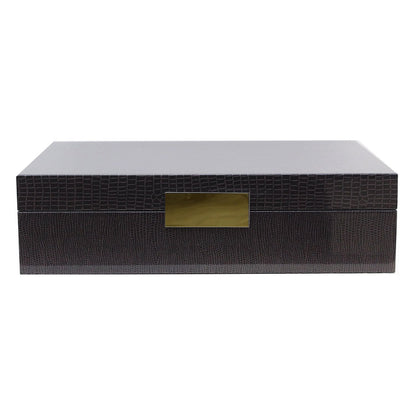 Large Brown Croc & Gold Glasses Box