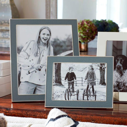 Grey Shagreen & Silver Frame