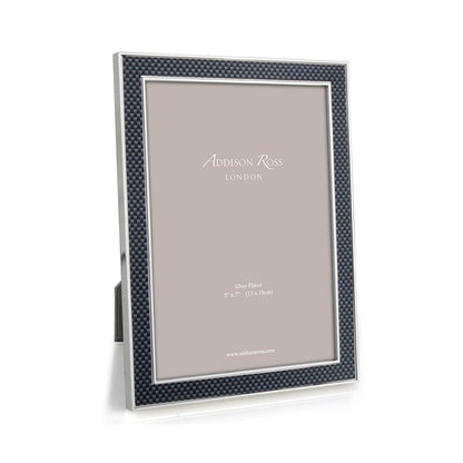 Grey Carbon Fibre & Silver 15mm Photo Frame - Silver Frames - Addison Ross
